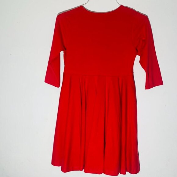 Mightly Organic Girls Red Dress with 3/4 Sleeves SZ XL - Picture 2 of 5